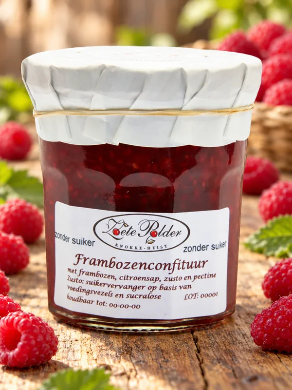 Confituur van frambozen (met zoetstof)